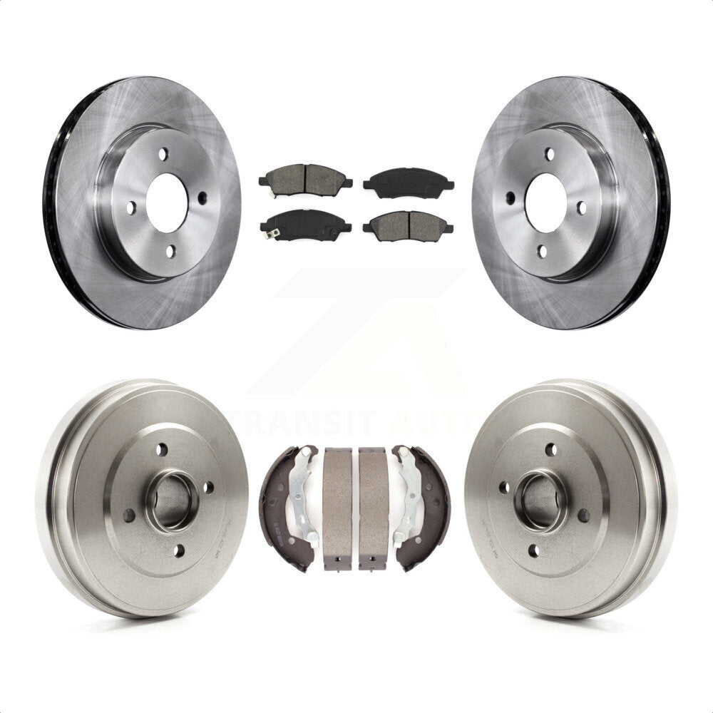 Front Rear Disc Brake Rotors Semi-Metallic Pads And Drum Kit For Nissan Versa Note Micra K8S-103268 by Transit Auto