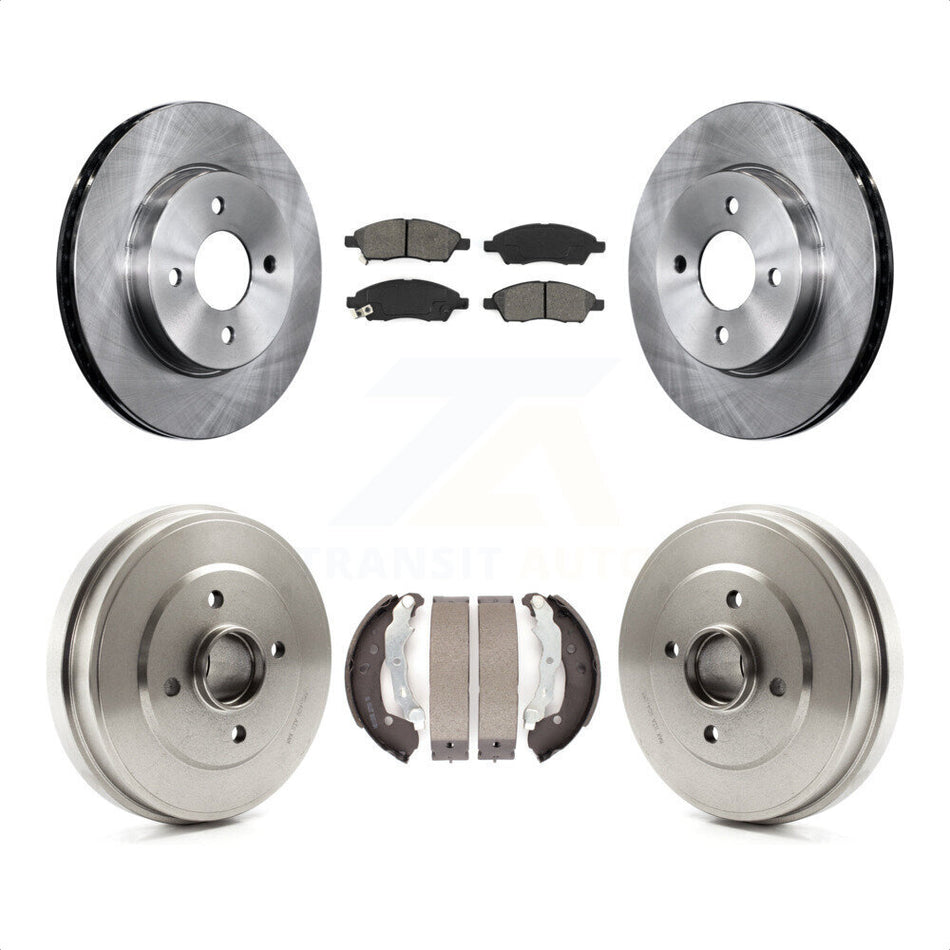 Front Rear Disc Brake Rotors Semi-Metallic Pads And Drum Kit For Nissan Versa Note Micra K8S-103268 by Transit Auto