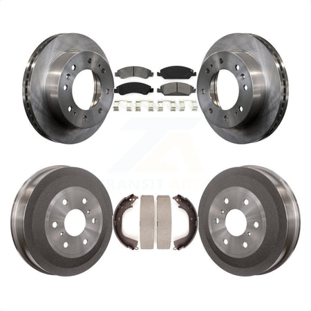 Front Rear Disc Brake Rotors Semi-Metallic Pads And Drum Kit For 2011 Chevrolet Silverado 1500 Hybrid K8S-103281 by Transit Auto