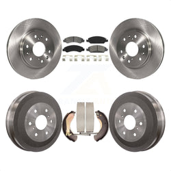 Front Rear Disc Brake Rotors Semi-Metallic Pads And Drum Kit For 2009-2009 Chevrolet Silverado 1500 GMC Sierra Except Vehicles Using Hold Down Pins K8S-103282