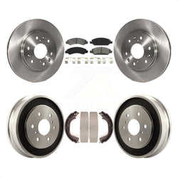 Front Rear Disc Brake Rotors Semi-Metallic Pads And Drum Kit For 2008-2008 Chevrolet Silverado 1500 GMC Sierra With Vehicles Using Hold Down Pins K8S-103283