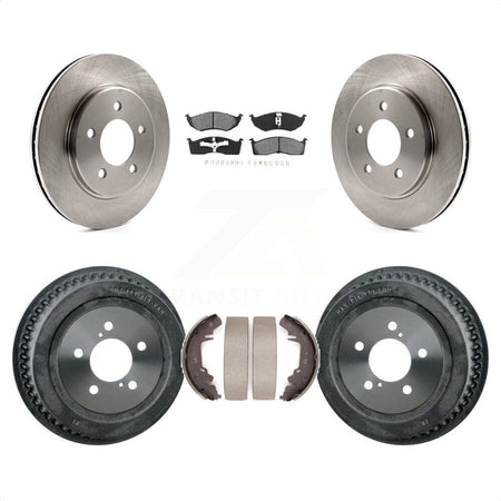 Front Rear Disc Brake Rotors Semi-Metallic Pads And Drum Kit For Dodge Grand Caravan Chrysler Town & Country Plymouth Voyager K8S-103286 by Transit Auto