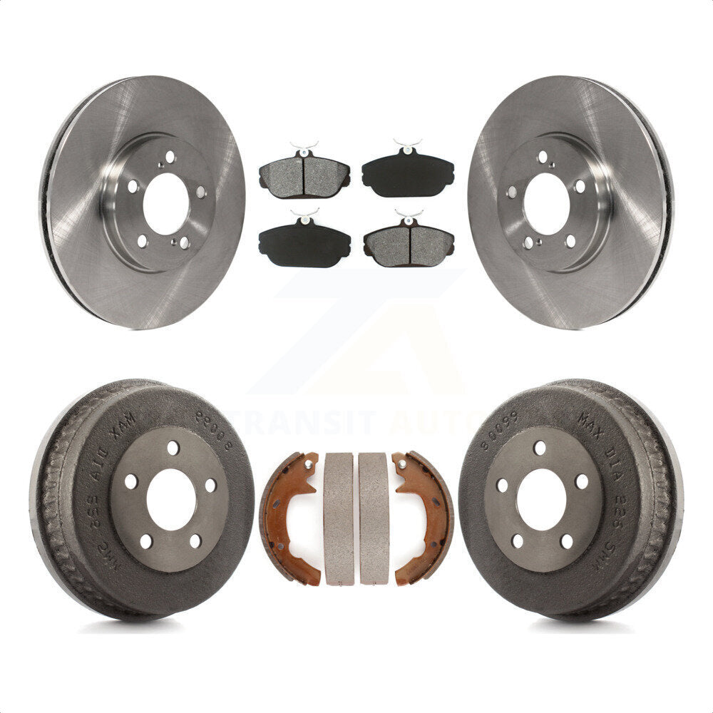 Front Rear Disc Brake Rotors Semi-Metallic Pads And Drum Kit For 2001-2002 Ford Taurus rear brakes With Police or Taxi Package K8S-103301 by Transit Auto