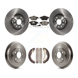 Front Rear Disc Brake Rotors Semi-Metallic Pads And Drum Kit For Volkswagen Jetta Beetle With 312mm Diameter Rotor K8S-103306
