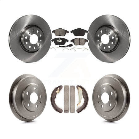 Front Rear Disc Brake Rotors Semi-Metallic Pads And Drum Kit For Volkswagen Jetta Beetle With 312mm Diameter Rotor K8S-103306 by Transit Auto