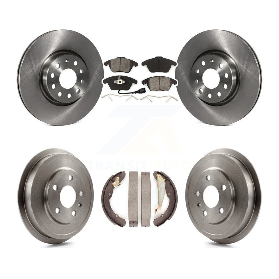 Front Rear Disc Brake Rotors Semi-Metallic Pads And Drum Kit For Volkswagen Jetta Beetle With 312mm Diameter Rotor K8S-103306 by Transit Auto