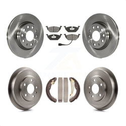 Front Rear Disc Brake Rotors Semi-Metallic Pads And Drum Kit For 2011-2012 Volkswagen Jetta With 280mm Diameter Rotor K8S-103307