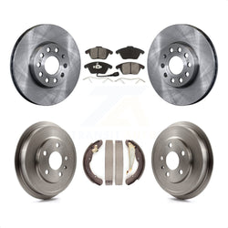 Front Rear Disc Brake Rotors Semi-Metallic Pads And Drum Kit For Volkswagen Jetta Beetle With 288mm Diameter Rotor K8S-103308