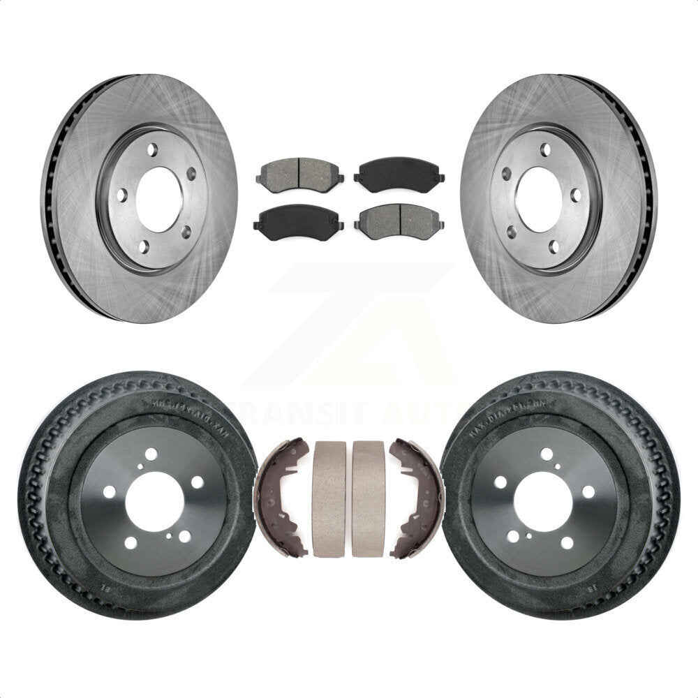 Front Rear Disc Brake Rotors Semi-Metallic Pads And Drum Kit For Dodge Grand Caravan Chrysler Voyager K8S-103319 by Transit Auto