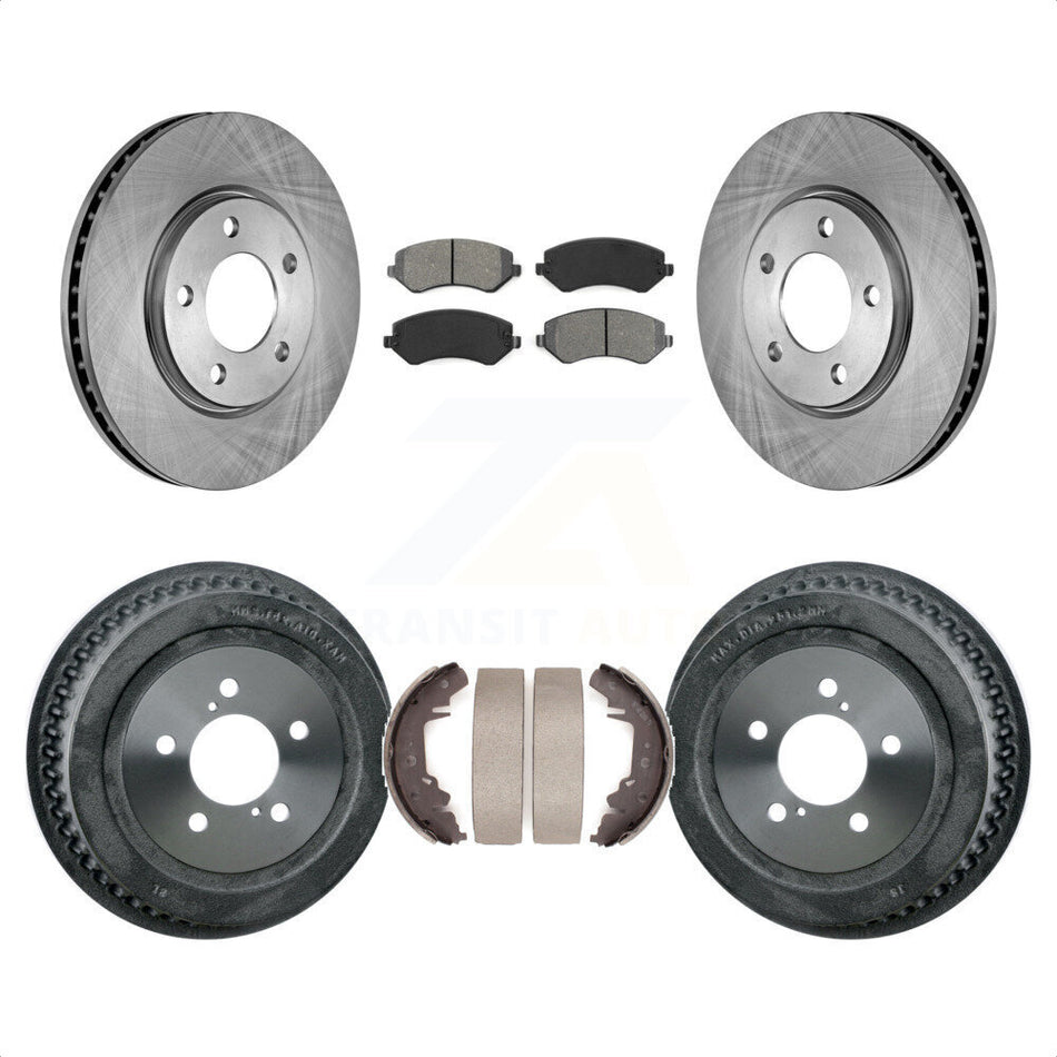 Front Rear Disc Brake Rotors Semi-Metallic Pads And Drum Kit For Dodge Grand Caravan Chrysler Voyager K8S-103319 by Transit Auto