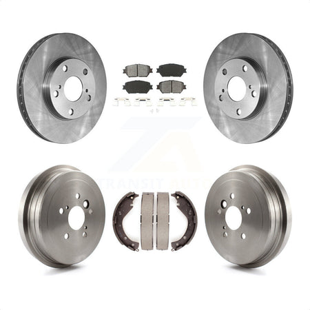 Front Rear Disc Brake Rotors Semi-Metallic Pads And Drum Kit For 2006 Toyota Camry Base LE Vehicles Manufactured In USA K8S-103328 by Transit Auto