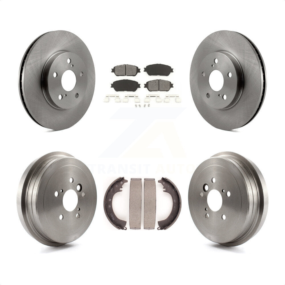 Front Rear Disc Brake Rotors Semi-Metallic Pads And Drum Kit For 2005-2006 Toyota Camry SE XLE Vehicles Manufactured In Japan K8S-103331 by Transit Auto