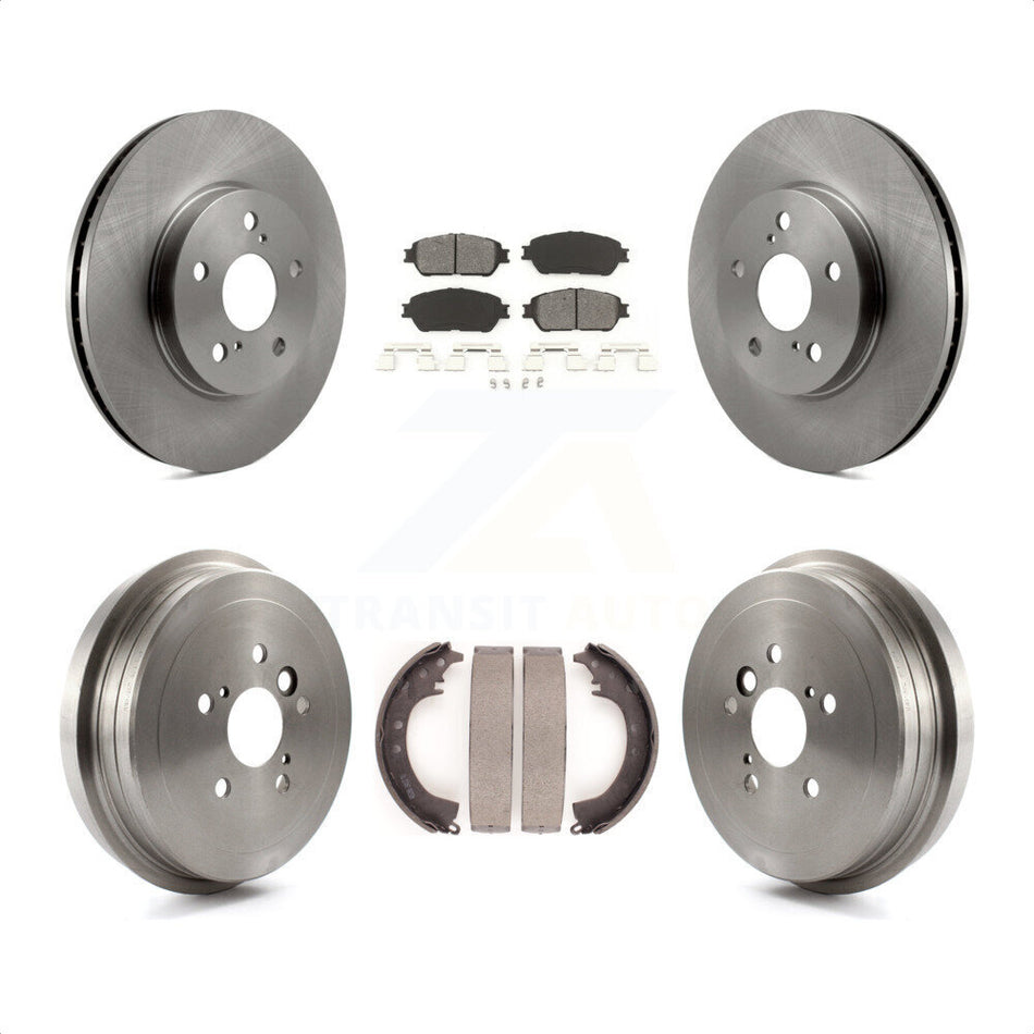 Front Rear Disc Brake Rotors Semi-Metallic Pads And Drum Kit For 2005-2006 Toyota Camry SE XLE Vehicles Manufactured In Japan K8S-103331 by Transit Auto