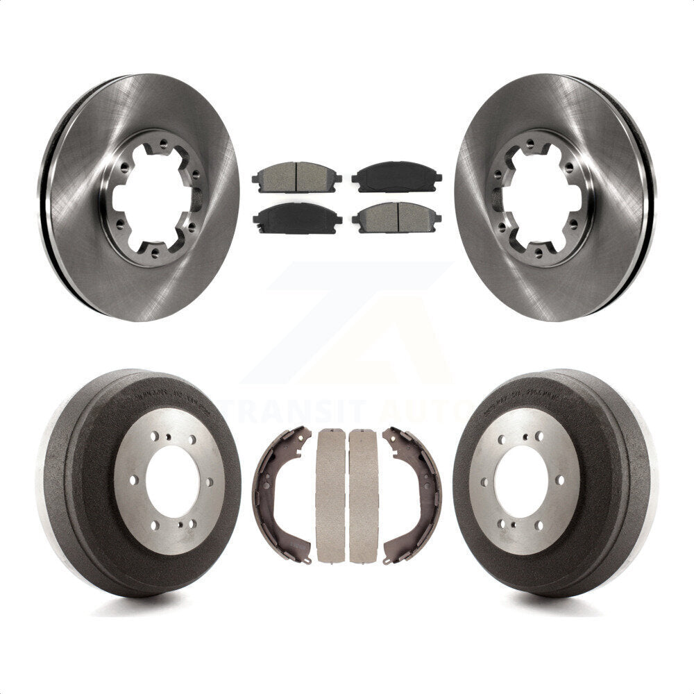 Front Rear Disc Brake Rotors Semi-Metallic Pads And Drum Kit For Nissan Pathfinder INFINITI QX4 K8S-103336 by Transit Auto