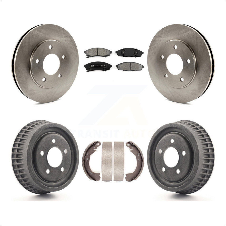 Front Rear Disc Brake Rotors Semi-Metallic Pads And Drum Kit For 1995-1995 Chevrolet Lumina Monte Carlo With 10-1/2" Diameter Rotor rear brakes K8S-103342 by Transit Auto