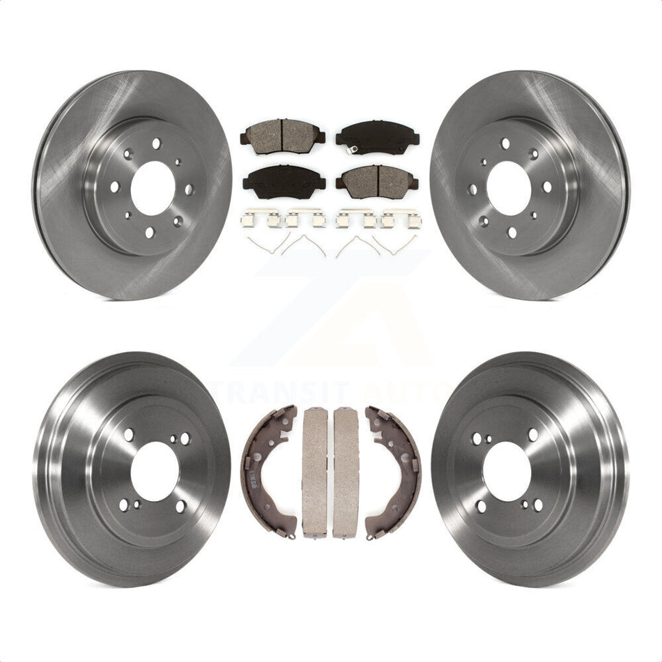 Front Rear Disc Brake Rotors Semi-Metallic Pads And Drum Kit For 2015-2020 Honda Fit K8S-103343 by Transit Auto