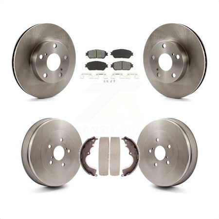 Front Rear Disc Brake Rotors Semi-Metallic Pads And Drum Kit For Toyota Tacoma With 5 Lug Wheels K8S-103348 by Transit Auto