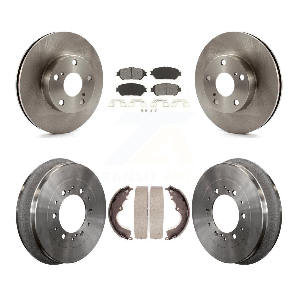 Front Rear Disc Brake Rotors Semi-Metallic Pads And Drum Kit For 2015 Toyota Tacoma 4WD With 5 Lug Wheels K8S-103350 by Transit Auto