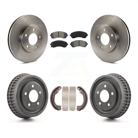 Front Rear Disc Brake Rotors Semi-Metallic Pads And Drum Kit For 2002-2004 Chevrolet Venture Pontiac Montana Oldsmobile Silhouette K8S-103356 by Transit Auto