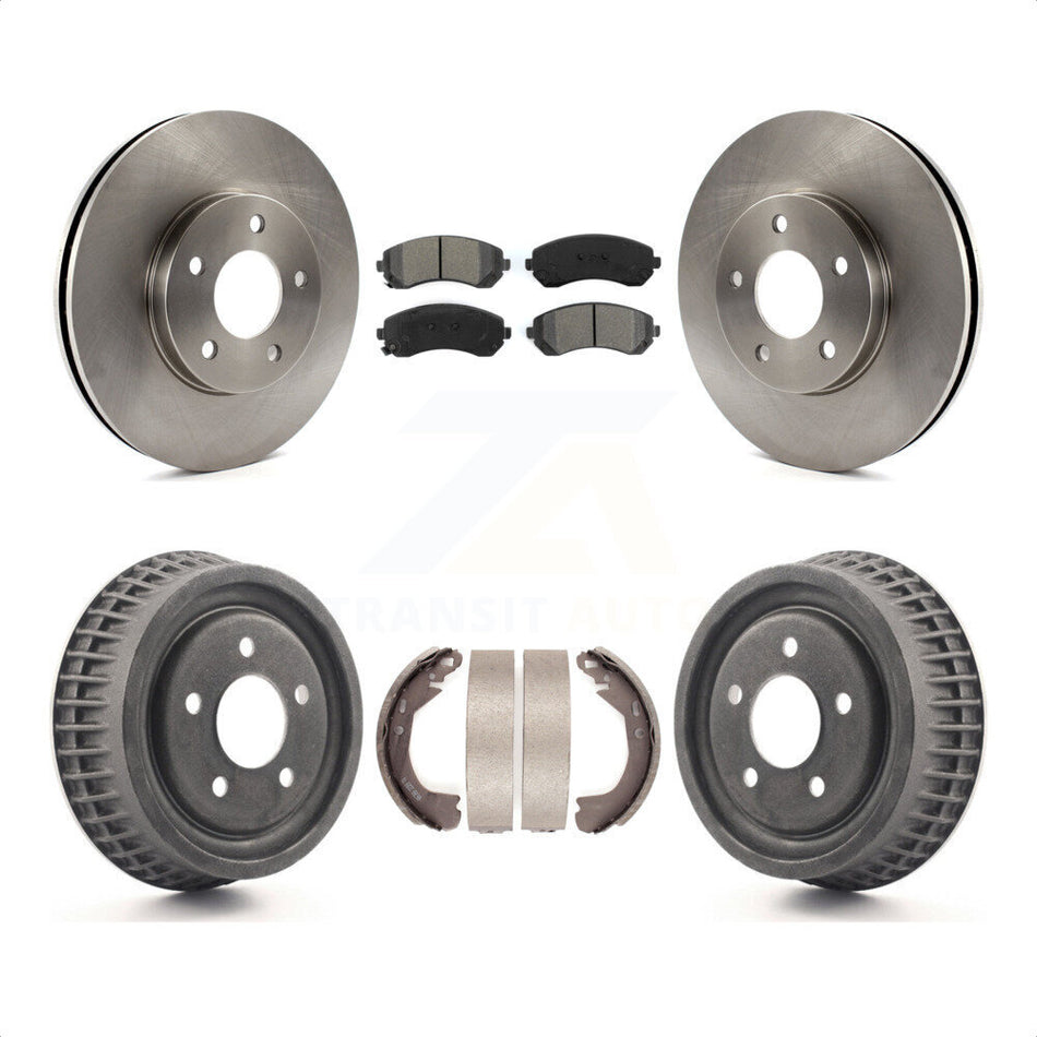 Front Rear Disc Brake Rotors Semi-Metallic Pads And Drum Kit For 2002-2004 Chevrolet Venture Pontiac Montana Oldsmobile Silhouette K8S-103356 by Transit Auto