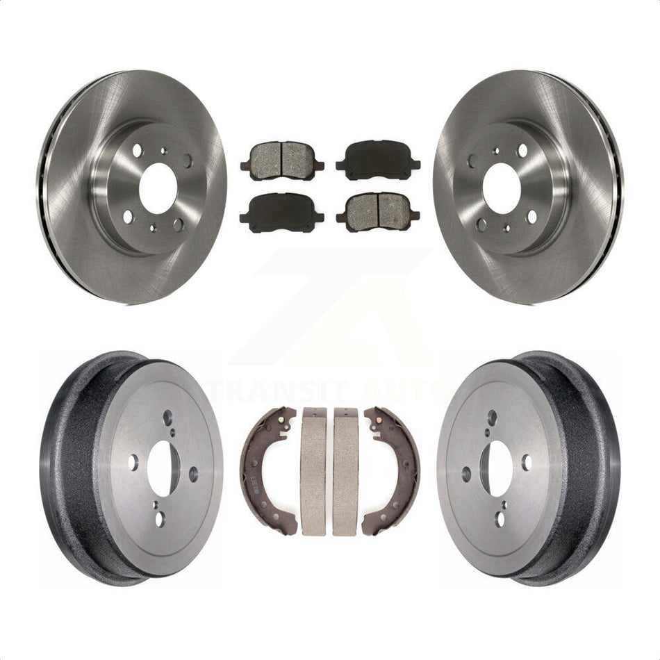 Front Rear Disc Brake Rotors Semi-Metallic Pads And Drum Kit For 2002 Toyota Corolla From 04 02 K8S-103364 by Transit Auto