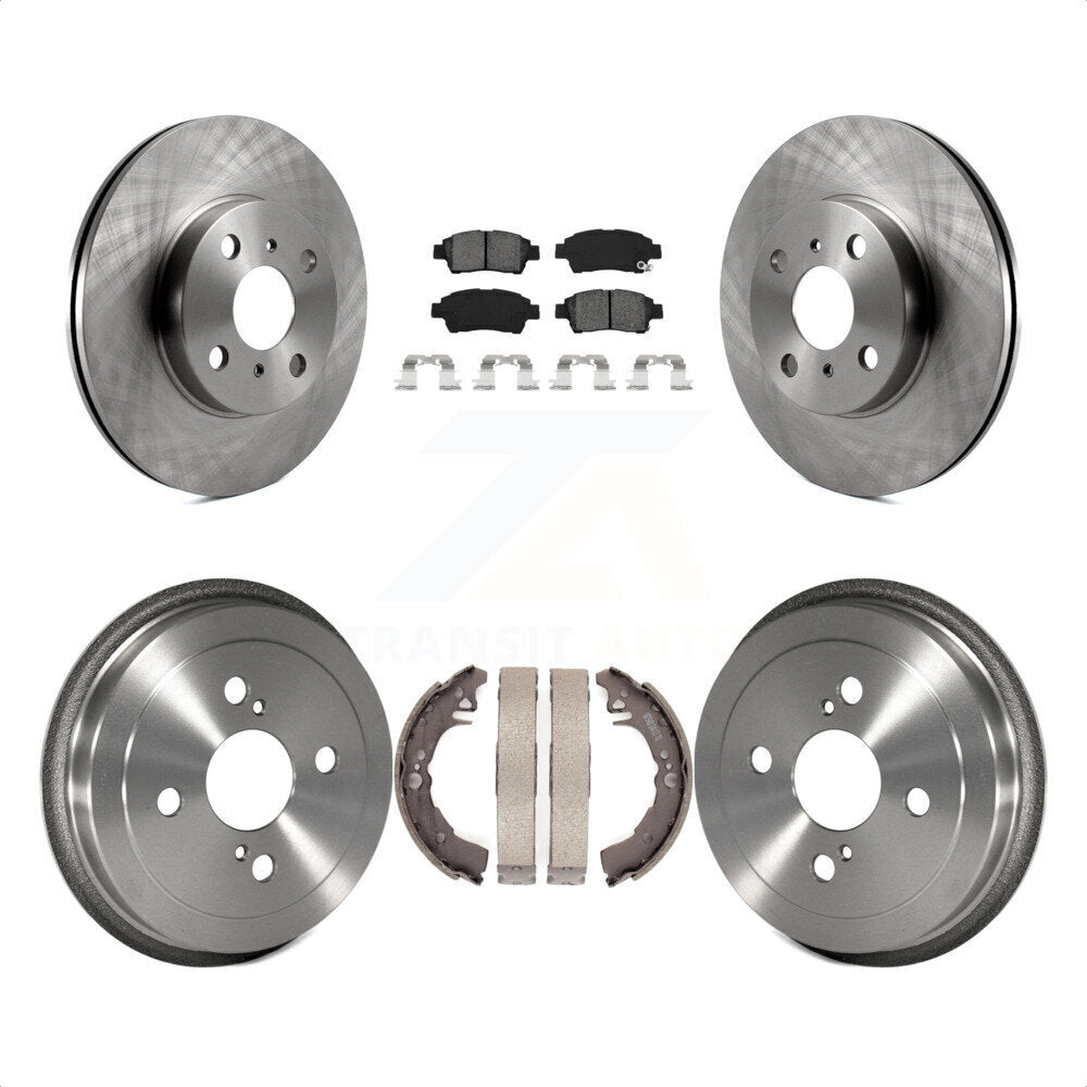 Front Rear Disc Brake Rotors Semi-Metallic Pads And Drum Kit For 2000 Toyota Echo From 08 00 K8S-103382 by Transit Auto