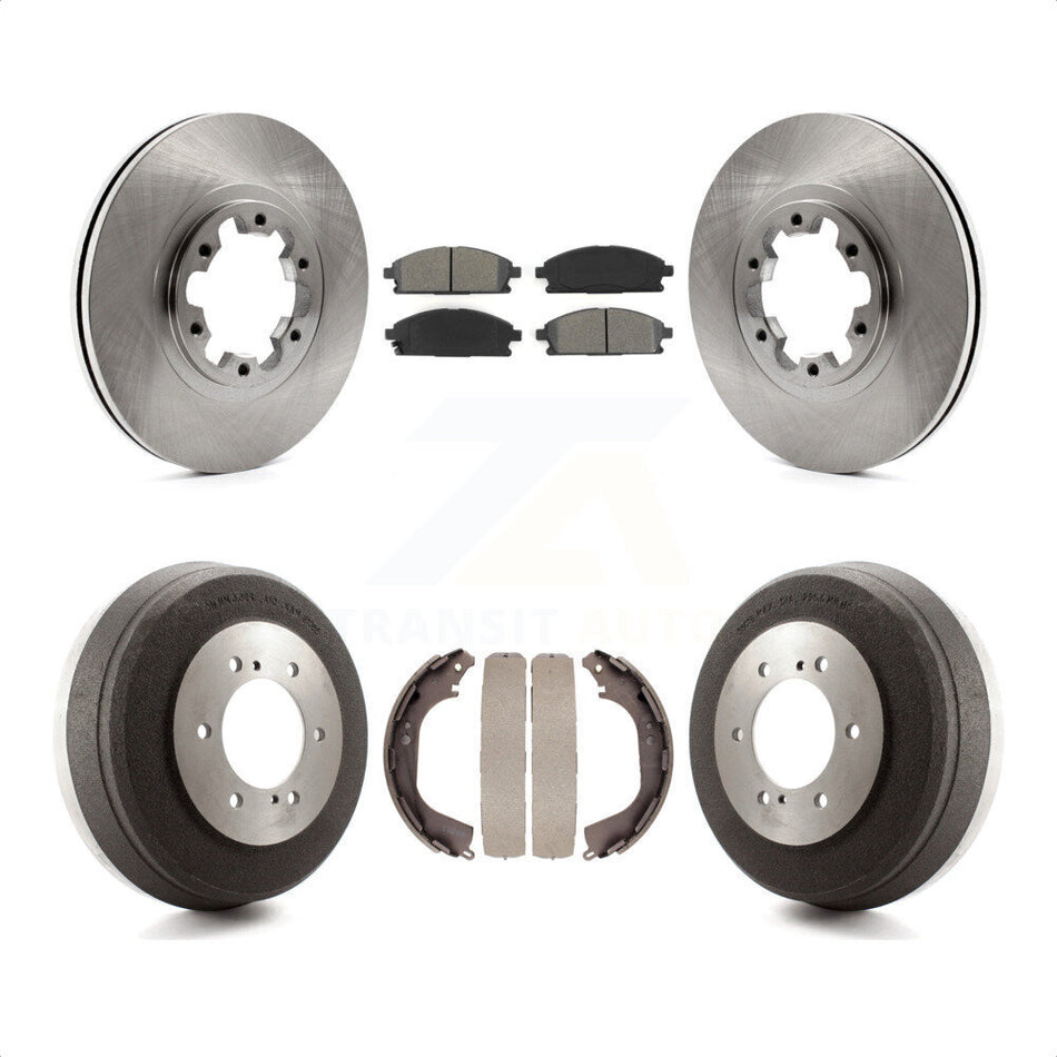 Front Rear Disc Brake Rotors Semi-Metallic Pads And Drum Kit For Nissan Pathfinder INFINITI QX4 K8S-103394 by Transit Auto