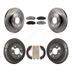 Front Rear Disc Brake Rotors Semi-Metallic Pads And Drum Kit For Honda Civic K8S-103401