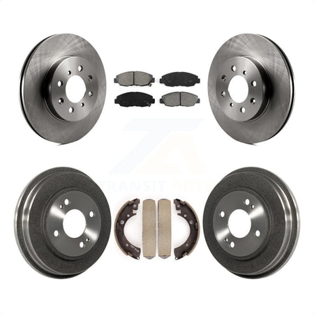 Front Rear Disc Brake Rotors Semi-Metallic Pads And Drum Kit For Honda Civic K8S-103401 by Transit Auto