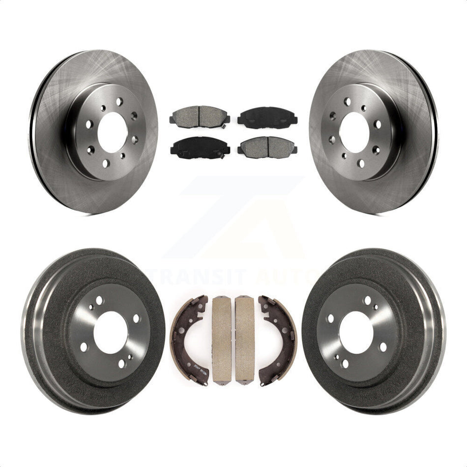 Front Rear Disc Brake Rotors Semi-Metallic Pads And Drum Kit For Honda Civic K8S-103401 by Transit Auto