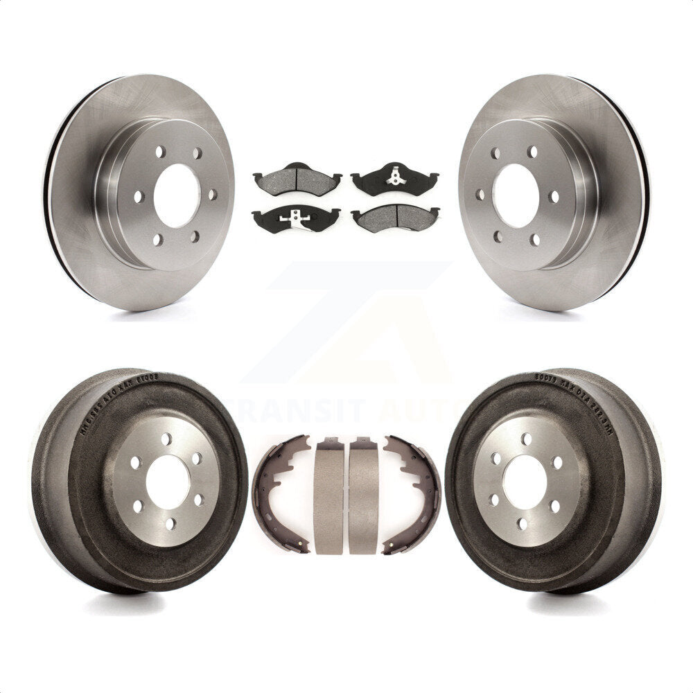 Front Rear Disc Brake Rotors Semi-Metallic Pads And Drum Kit For 1998-1999 Dodge Durango K8S-103412 by Transit Auto