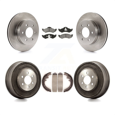 Front Rear Disc Brake Rotors Semi-Metallic Pads And Drum Kit For 1998-1999 Dodge Durango K8S-103412 by Transit Auto