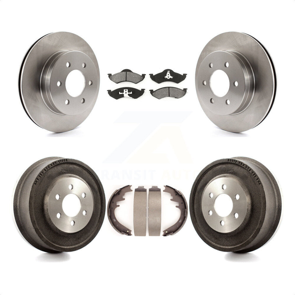 Front Rear Disc Brake Rotors Semi-Metallic Pads And Drum Kit For 1998-1999 Dodge Durango K8S-103412 by Transit Auto