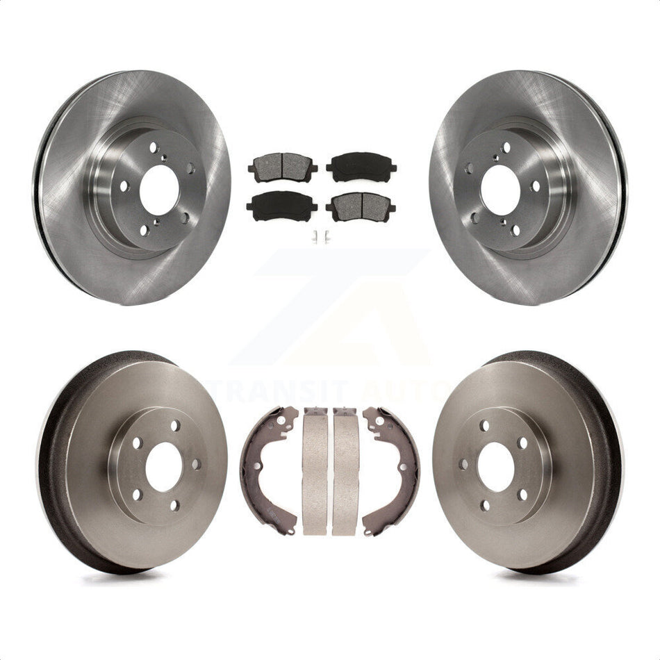 Front Rear Disc Brake Rotors Semi-Metallic Pads And Drum Kit For 1998-2002 Subaru Forester 4-Wheel ABS K8S-103420 by Transit Auto