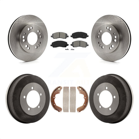 Front Rear Disc Brake Rotors Semi-Metallic Pads And Drum Kit For 2001-2001 Mitsubishi Eclipse Galant From 06/01 2.4L K8S-103423 by Transit Auto