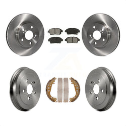 Front Rear Disc Brake Rotors Semi-Metallic Pads And Drum Kit For 2004-2008 Toyota Prius K8S-103424
