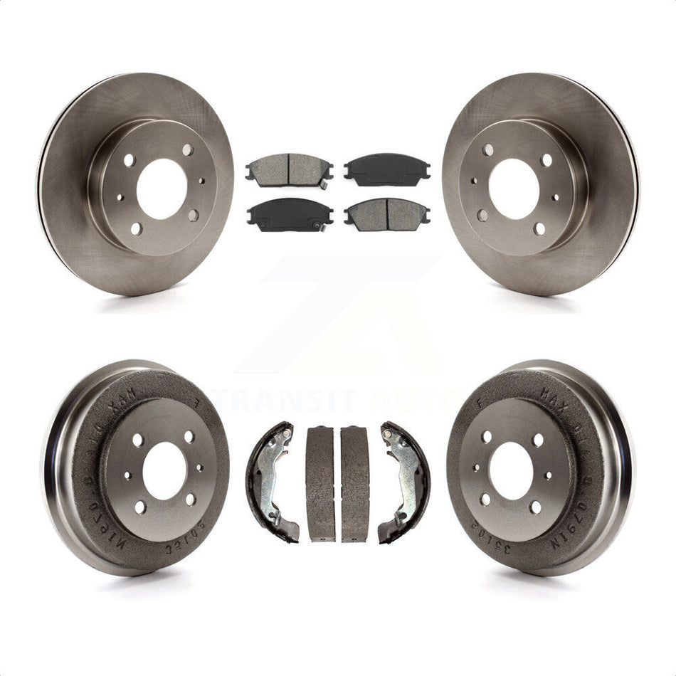 Front Rear Disc Brake Rotors Semi-Metallic Pads And Drum Kit For 2003-2005 Hyundai Accent K8S-103429 by Transit Auto