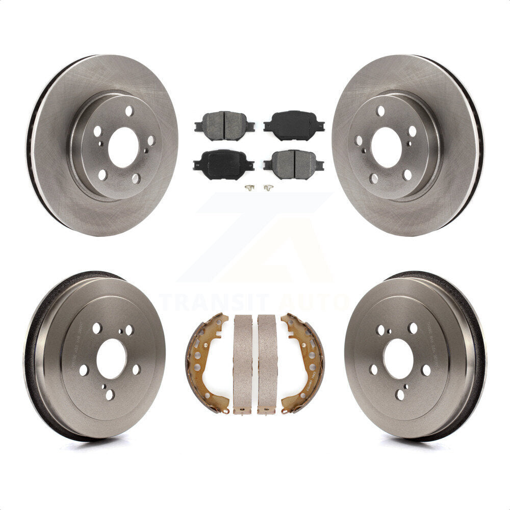 Front Rear Disc Brake Rotors Semi-Metallic Pads And Drum Kit For 2001 Toyota Celica GT K8S-103431 by Transit Auto