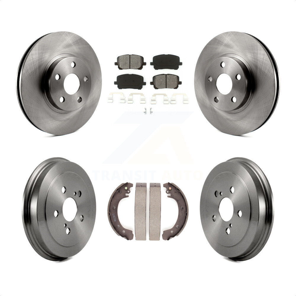 Front Rear Disc Brake Rotors Semi-Metallic Pads And Drum Kit For Toyota Corolla K8S-103438 by Transit Auto