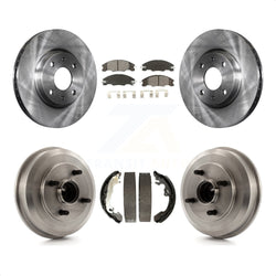 Front Rear Disc Brake Rotors Semi-Metallic Pads And Drum Kit For 2008 Ford Focus Wheel Bearing Includes K8S-103441