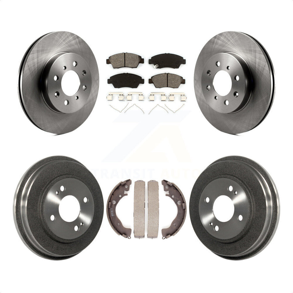 Front Rear Disc Brake Rotors Semi-Metallic Pads And Drum Kit For Honda Fit K8S-103443 by Transit Auto