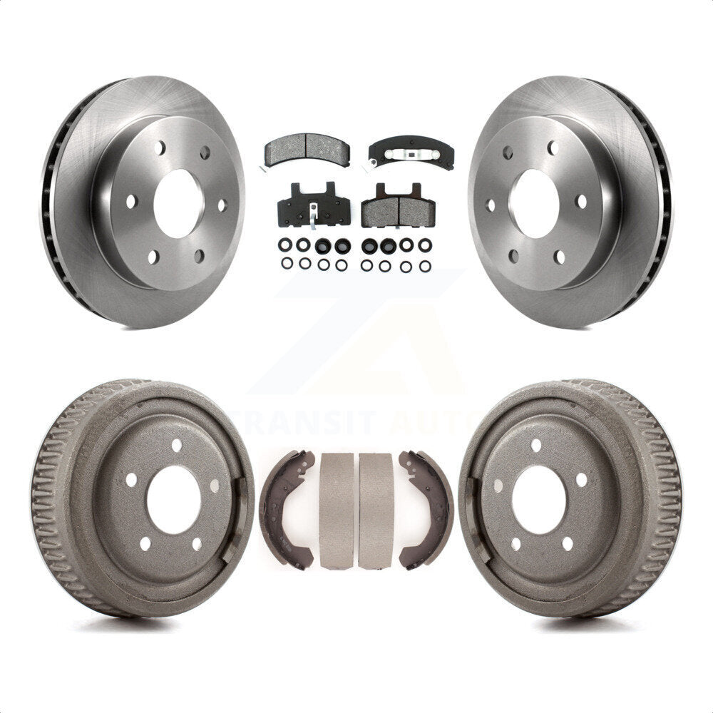 Front Rear Disc Brake Rotors Semi-Metallic Pads And Drum Kit For GMC Yukon 4WD With 10" Diameter 5 Lug Wheels K8S-103448 by Transit Auto