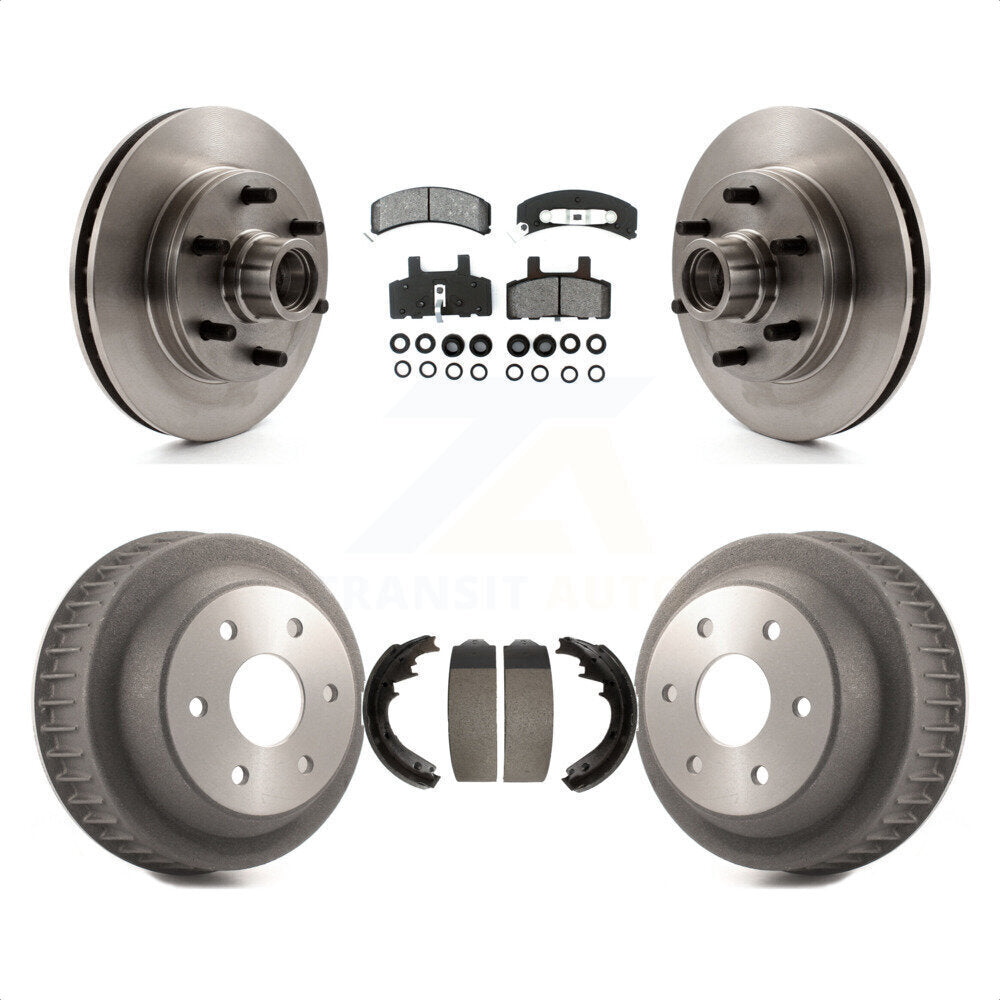 Front Rear Disc Brake Rotors Hub Assembly Semi-Metallic Pads And Drum Kit For C2500 Chevrolet GMC With 7200 Lb GVW 11-5/32" Diameter K8S-103478 by Transit Auto