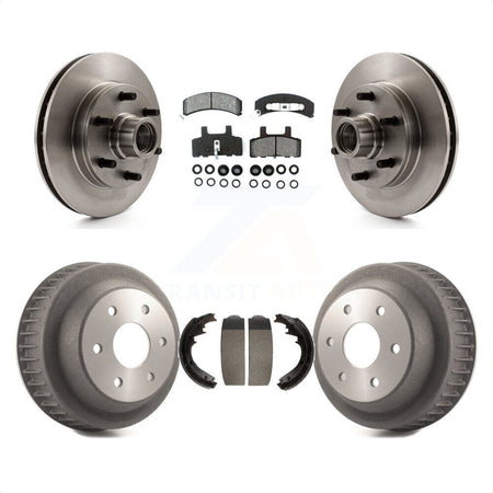 Front Rear Disc Brake Rotors Hub Assembly Semi-Metallic Pads And Drum Kit For C2500 Chevrolet GMC With 7200 Lb GVW 11-5/32" Diameter K8S-103478 by Transit Auto