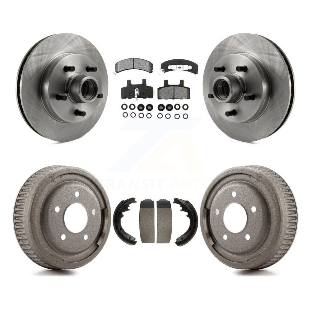 Front Rear Disc Brake Rotors Hub Assembly Semi-Metallic Pads And Drum Kit For Chevrolet C1500 Suburban GMC Yukon K8S-103482 by Transit Auto