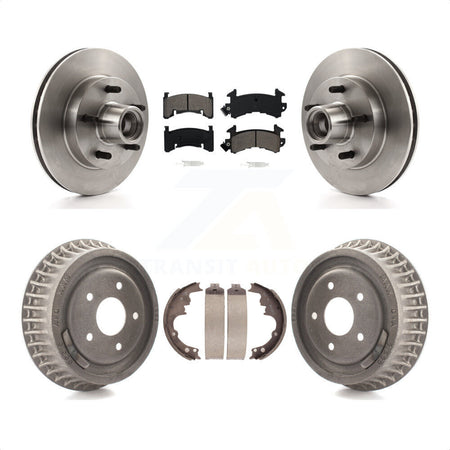 Front Rear Disc Brake Rotors Hub Assembly Semi-Metallic Pads And Drum Kit For Chevrolet S10 GMC Sonoma Jimmy Blazer K8S-103489 by Transit Auto