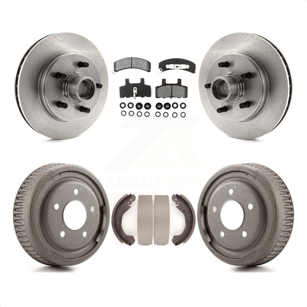 Front Rear Disc Brake Rotors Hub Assembly Semi-Metallic Pads And Drum Kit For 1988-1991 C1500 Chevrolet GMC K8S-103492 by Transit Auto