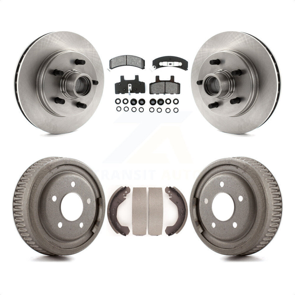 Front Rear Disc Brake Rotors Hub Assembly Semi-Metallic Pads And Drum Kit For 1988-1991 C1500 Chevrolet GMC K8S-103492 by Transit Auto