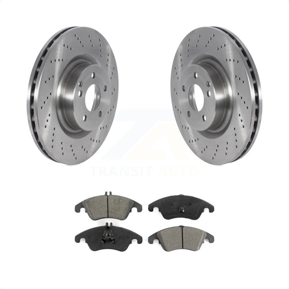 Front Disc Brake Rotors And Semi-Metallic Pads Kit For Mercedes-Benz C250 E400 E550 K8S-103512 by Transit Auto