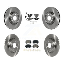 Front Rear Disc Brake Rotors And Semi-Metallic Pads Kit For 2009 Audi A4 Quattro Convertible With 300mm Diameter Rotor K8S-103540